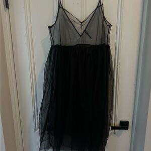 Anthropologie Black Tulle Dress